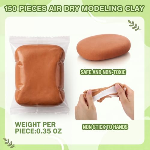 Air Dry Clay Bulk, Modeling Clay for Kids, 150 Pcs, Brown - Image 2