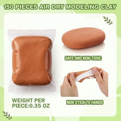 Air Dry Clay Bulk, Modeling Clay for Kids, 150 Pcs, Brown - Image 2