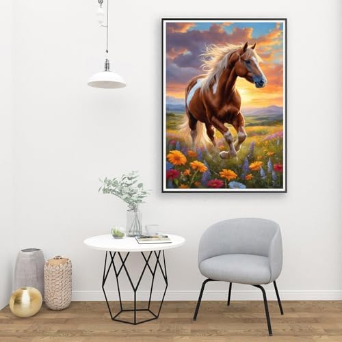 MIRCVSH Horse Paint by Numbers Kit for Adults, Framed Animals Paint by Number Kit on Canvas with Wooden Easel for Home Wall Decor, 12x16 Inch - Image 4