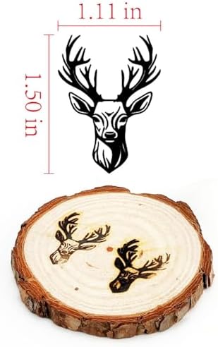 AIMOADO Deer Head Branding Iron Stamp, 1 1/2" Wood Branding Iron Personalized Logo for Meat, Burger, Wood, Hats with Full Set Tools - Image 2