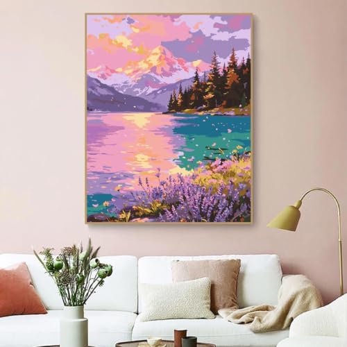 ZRIZQ Landscape Paint by Numbers Kit for Adults Beginner,Mountain,16x20 - Image 3