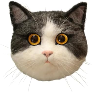 MeowPick Needle Felting Kit with Cat Head Mold, Animals Needle Felting Set, DIY Wool Felt Materials Set with Felting Tool and Instruction for Quick Needle Felting Craft (Blue and White) - Image 2
