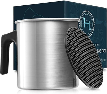 Hearth & Harbor Aluminum Wax Melting & Pouring Pot with Dripless Heat-Resisting Handle & Pouring Spout by HearthHarbor