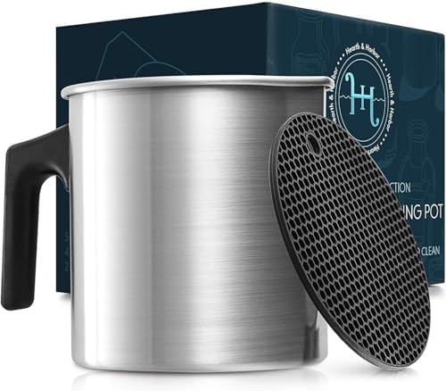 Hearth & Harbor Aluminum Wax Melting & Pouring Pot with Dripless Heat-Resisting Handle & Pouring Spout by HearthHarbor