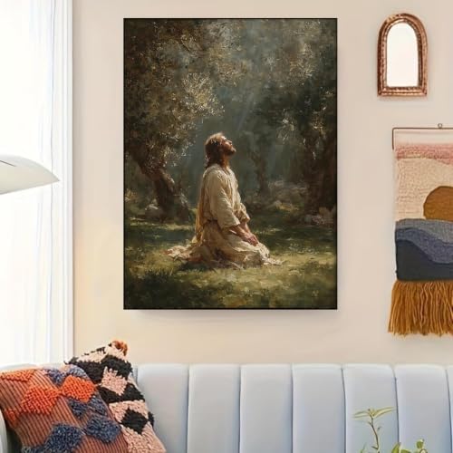 Vintage Jesus Paint by Numbers Kit for Adults Framed Canvas, Frameworkless - Image 4