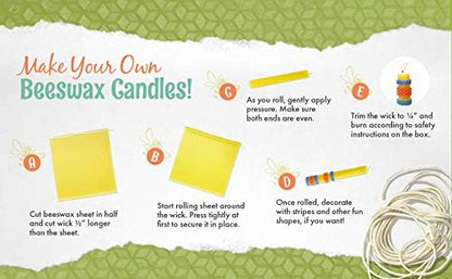 Make Your Own Beeswax Candle Kit - Includes 10 Full Size 100% Beeswax Honeycomb Sheets in Gold and Approx. 6 Yards (18 Feet) of Cotton Wick. Each Sheet Measures Approx. 8" x 16 1/4". - Image 7
