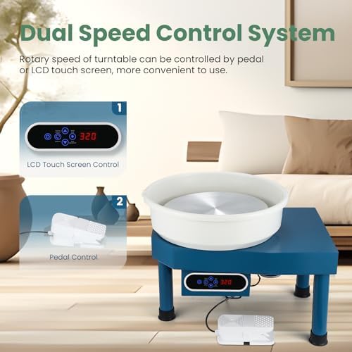 Huanyu Pottery Wheel Ceramic Machine 14" with Foot Pedal & LCD Screen - Image 2