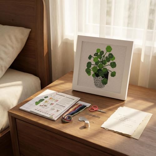 Potted Plant Stamped Cross Stitch Kits for Beginners Adults with Framed - Image 6