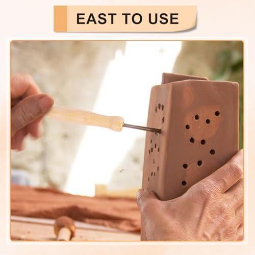 eZAKKA Clay Sculpting Tools for Pottery & Ceramics, 4+1 Pcs - Image 3