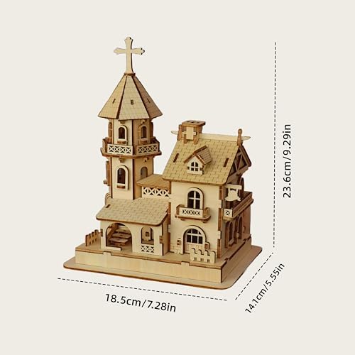 3D Wooden Puzzle Kit, DIY Architectural Wooden Building Model, Mechanical Castle House Model, Creative Craft Decoration for Home, for Adults and Teens - Image 3