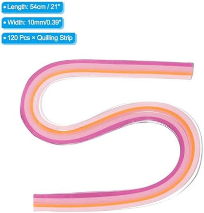 PATIKIL 120pcs Quilling Strips Paper 3/8"(10mm) 21" Origami Paper Quilling Strip for Art DIY Hand Craft Christmas, Gradient Pink - Image 2