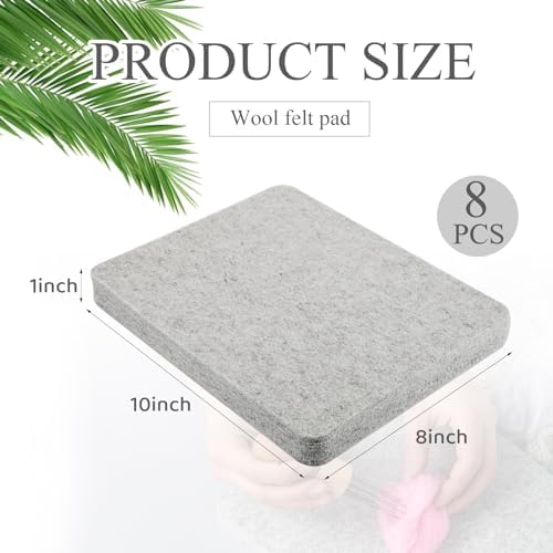 Amylove 4 Pcs Needle Felting Pad Needled Felting Mat Wool Supplies Thick Firm Base Woolen Block for Beginners Crochet Knitting Projects Kit Tool, Gray (8 x 10 x 1 Inch) - Image 2
