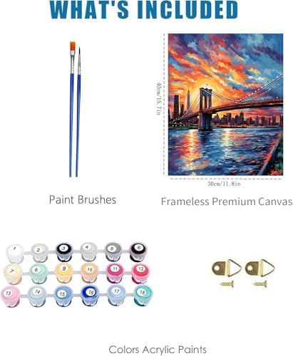 YOLENIX Paint by Numbers for Adults and Kids, Cross-sea Bridge Painting by Number Kits On Canvas, Number Artist Paint by Number Kit Funny DIY, Home Wall Decor, Gifts 12X16inch ﻿ - Image 5