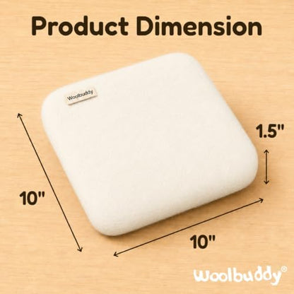 Woolbuddy Needle Felting Mat 10 x 10 x 1.5 Inch (White), Pure Wool Felt Pad - Image 3