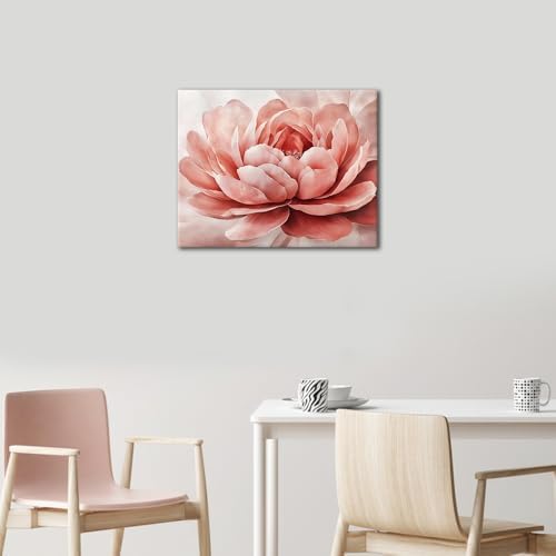 TUMOVO Framed Paint by Numbers for Adults - Pink Flower Canvas Art & Vibrant Botanical Design, Adult Paint by Number Kits with Floral Wall Decor, Color by Number Craft Kits - 16"x20" - Image 2