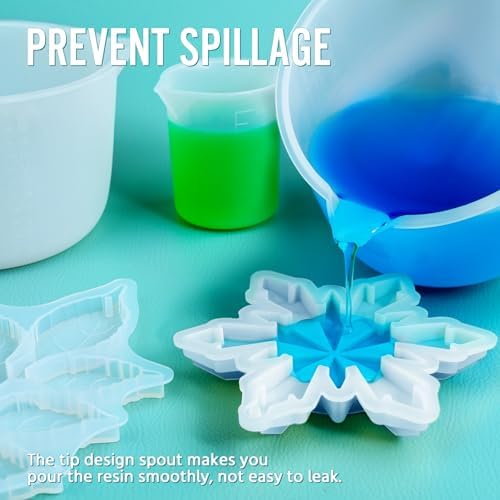 Silicone Resin Mixing Measuring Bowls 2Pcs 600ml/20oz for Resin Supplies, Thickened Reusable Silicone Bowl Cups for Epoxy Mixing, with Stir Sticks, Jewelry Making - Image 6