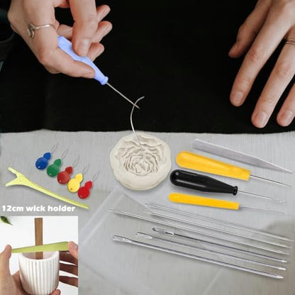 18PCS Candle Punch Tool Professional Candle Wick Needle for Silicone Molds and Candles,Hook Punch Needle Wick for Molds,Candle Making Supplies for Beginner - Image 4