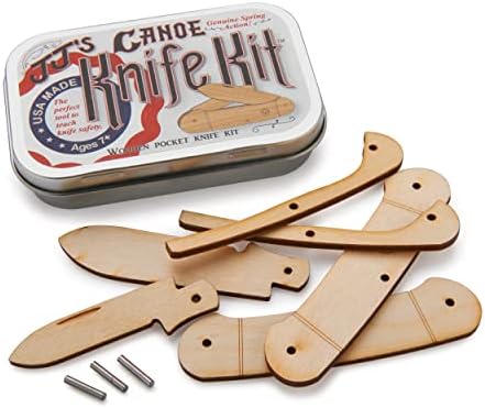 Channel Craft Canoe Wooden Knife Kit USA Tin Box by Channel+Craft