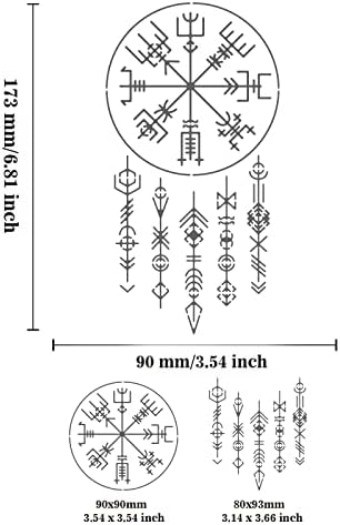 BENECREAT Viking Painting Stencils, 7x4 Inch Celtic Viking Signs Stainless Steel Metal Drawing Stencil for Wood Carving, Woodburning, Engraving and Scrapbooking - Image 2