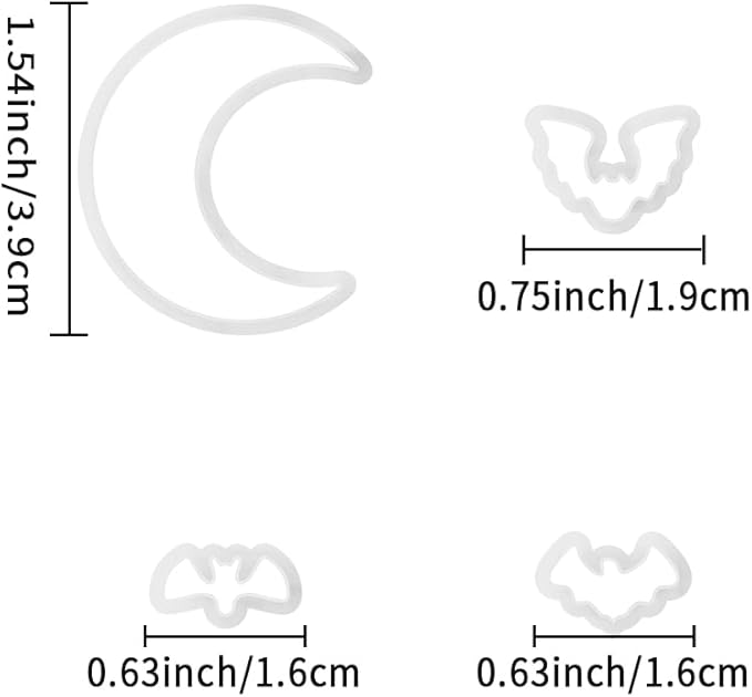 Halloween Moon Bat Polymer Clay Cutters Set – 4pcs Clay Earring Cutters for DIY Polymer Clay Jewelry Making, Clay Tools and Molds for Earrings
