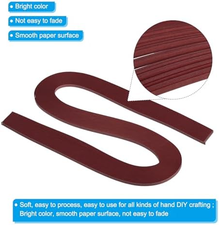 PATIKIL 240pcs Quilling Strips Paper 1/8"(3mm) 21"(54cm) Origami Paper Quilling Strip for Art DIY Hand Craft Christmas, Burgundy Red - Image 3
