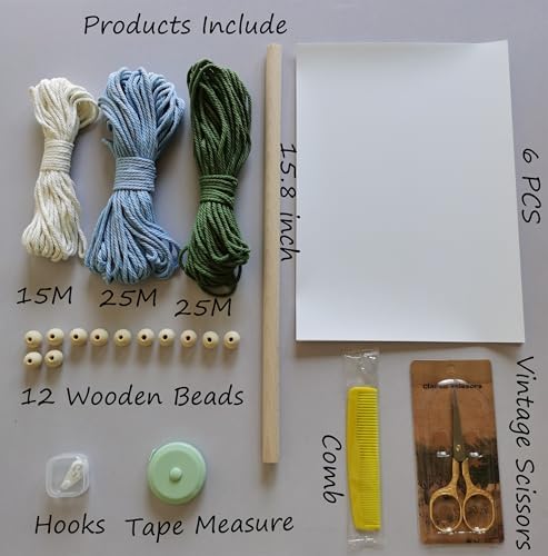 Zqyxiehuo DIY Macrame Leaf Wall Hanging Beginners Boho Wall Leaf Tapestry Kit Handmade Woven Tapestry Feather Wall Hanging DIY Macrame Kit for Adults Birthday Gift 15.8"(Green,Blue) - Image 2