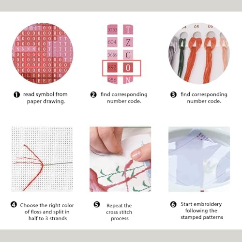 FREEBLOSS Flamingo Cross Stitch Kit Cross Stitch Starter Kit for Adults with Instructions 13 * 17'' Pure Cotton Cloth Cross Stitch for Beginnrs Cross Stitch Wall Hanging No Frame - Image 4