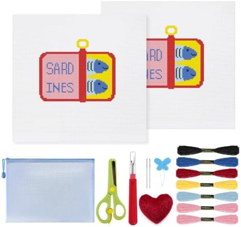Ansberta 16Pcs Sardine 18 Mesh Needlepoint Canvas Kit for Beginners Adults by Unknown