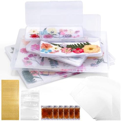 Aboofx 6PCS Dried Flower Storage Set with Blotting Paper, Ziplock Bag and Desiccant, Flower Preservation Kit - Good Seal, High Capacity to Keep Flowers Color and Dry (4pcs 6.5"x2.7" + 2pcs 10"x7") by Aboofx
