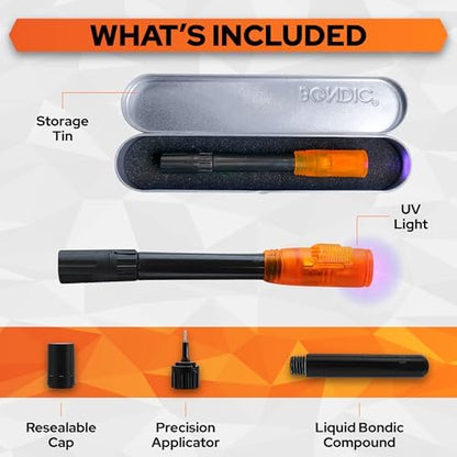 Bondic UV Liquid Plastic Welder, Super Glue, Cures Quickly, UV Resin Kit with Light for Home, Plastic, Jewelry (LED Light & Liquid Cartridge in a Tin Case) - Image 5