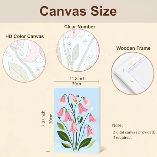 Gemozaic 4 Pack Paint by Numbers Kit for Adults with Frame, Easy Flowers - Image 2
