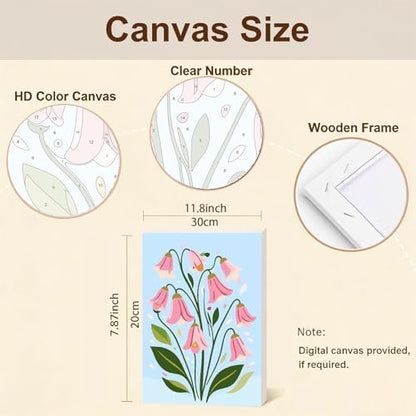 Gemozaic 4 Pack Paint by Numbers Kit for Adults with Frame, Easy Flowers - Image 2
