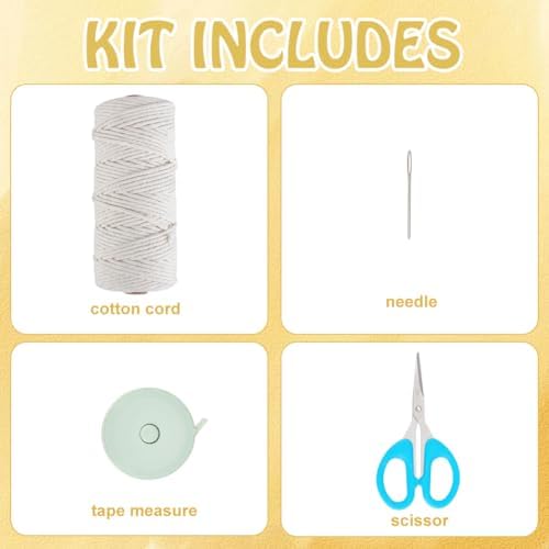 INFUNLY DIY Macrame Bag Kit for Adults Beginners Girls Macrame Cord Set with Tassels Bohemian Handmade Knotting Handbag Kit with Video and Instruction Crochet Bag Kit for Women Holiday Beach Decor - Image 2