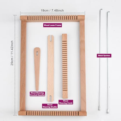 LYKTRIX Weaving Loom for Kids, Wooden Weaving Kit, Loom Kit for Kids Ages 8-12, Great Knitting Looms for Beginners and Girls Over 6 Years Old, Contains Enough Weaving Yarn 11.4" x 7.5" - Image 5