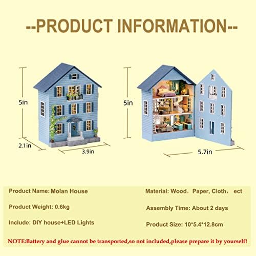 CUTEROOM DIY Miniature House Kit Wooden Craft Gift for Adult-Molan House - Image 2