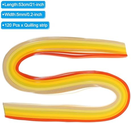 PATIKIL 120pcs Quilling Strips Paper 3/16"(5mm) 21" Origami Paper Quilling Strip for Art DIY Hand Craft Christmas, Yellow - Image 2