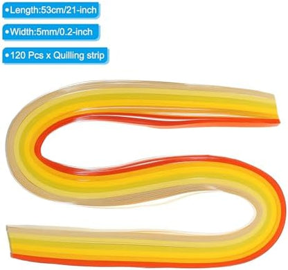 PATIKIL 120pcs Quilling Strips Paper 3/16"(5mm) 21" Origami Paper Quilling Strip for Art DIY Hand Craft Christmas, Yellow - Image 2