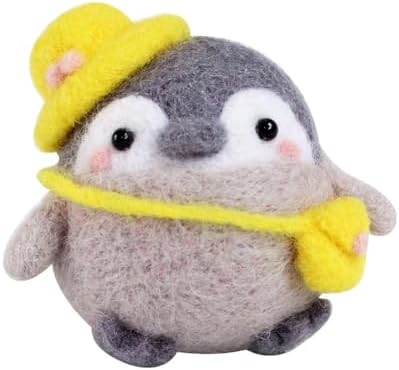 Wizardi Beginner Needle Felting Kit for Adults - Casual Penguin. Bird Felting Kit 5x5x4cm. Felting Tools. Wool Felting Supplies. Felt Crafts. Wool Felt. F07N8-W117 - Image 2