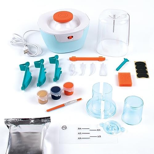 Make It Real Mini Pottery Studio - 26-Piece DIY Pottery Kit with Mess-Free Air Dry Clay - Create 10 Miniature Projects, Beginner to Master Levels - Innovative Centering Tool - Great for Kids Ages 8 - Image 3