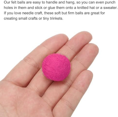PATIKIL Wool Felt Balls Beads Wool Felting Pom 2cm 20mm Rose Pink for Home Crafts Handcrafts Project DIY Pack of 5 - Image 4