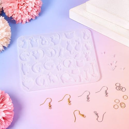 Cat Silicone Mold for Christmas Resin Earring Molds Cute UV Resin Molds for Keychain Making Kit for Women DIY Earring Bracelet Necklace Jewelry Making - Image 7