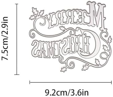 Scrapbooking Die-Cuts, Christmas Metal Cutting Dies for Card Making, Paper Craft Punch Template, Background Embossing Stencils, DIY Album Décor (Merry Christmas-9.2x7.5cm) - Image 6