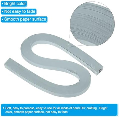 PATIKIL 120pcs Quilling Strips Paper 3/8"(10mm) 54cm Origami Paper Quilling Strip for Art DIY Hand Craft Christmas, Grey - Image 3