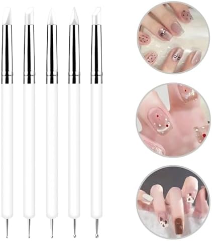 10 Pcs Silicone Clay Sculpting Tools Set, Double-Ended Dotting Tools & Silicone Brushes for Polymer Clay, Air Dry Clay, Pottery & DIY Crafting-White - Image 5