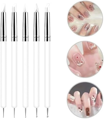 10 Pcs Silicone Clay Sculpting Tools Set, Double-Ended Dotting Tools & Silicone Brushes for Polymer Clay, Air Dry Clay, Pottery & DIY Crafting-White - Image 5