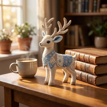 Arctic Winter Guardians DIY Patchwork Kit - 3D Felt Animal Sewing Kit - DIY Patchwork Animal Kit for Beginners, Handmade Felt Craft Kit for Home Decor & Creative Gift (blue2) - Image 2