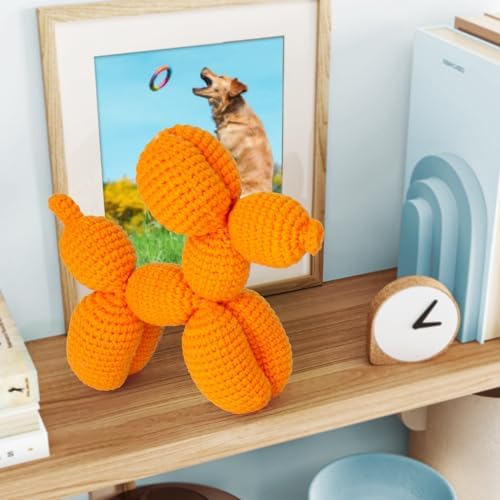 Crochetta Crochet Kit for Beginners, Crochet Kit w Step-by-Step Video Tutorials, Crochet Starter Kit Learn to Crochet Kits for Adults Kids Beginners, Vibrant Orange Balloon Dog (40%+ Yarn Content) - Image 5