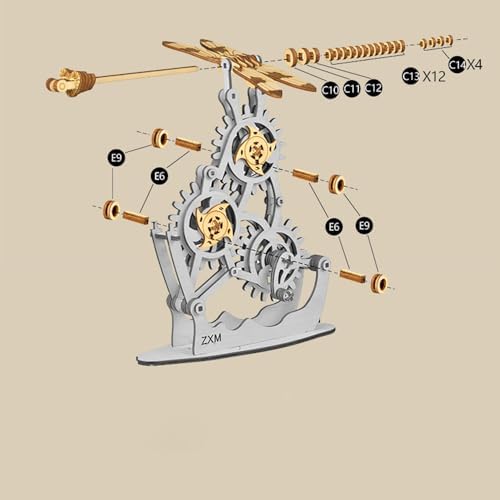 Aida & Hani Wooden Dragonfly Toys 3D Puzzle Toy Creative DIY Assembly Mechanical Wood with Mortise and Tenon Structure Jigsaw Toy Ornament - Image 3