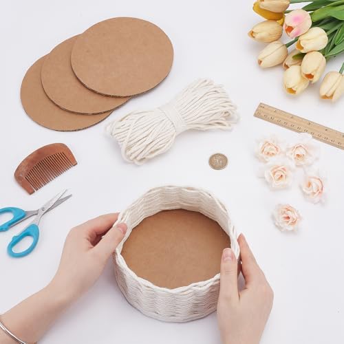 FREEBLOSS Flower Macrame Woven Basket Kit Basket Weaving Kits with Video Tutorials Macrame DIY Storage Bins Basket Making Supplies for Weaving Craft Gift - Image 4