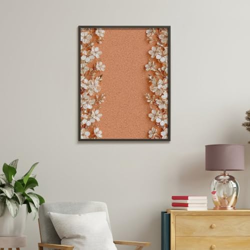 Bozfoxa Paint by Numbers Kit for Adults Beginner Orange Floral Frame - Image 5